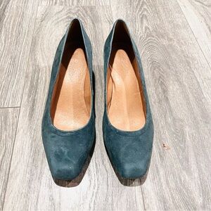 Madewell Pumps in Suede, Midnight Spruce